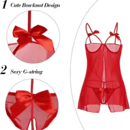 Net Fabric Babydoll Red colour for Love Moments
