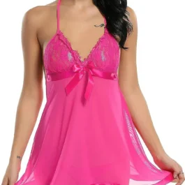 Cotton Blend, Pink Net Fabric Babydoll
